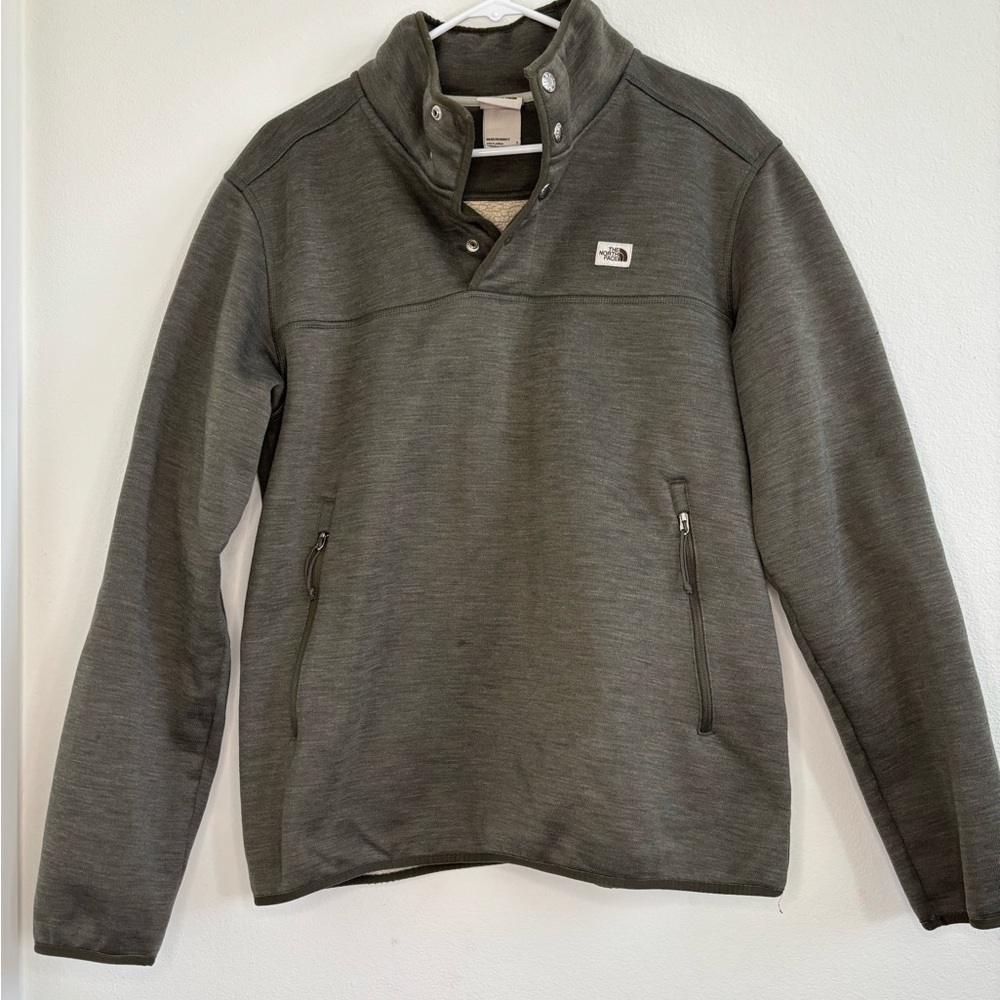 The North Face Charcoal Snap-Button Quarter-Zip Pullover